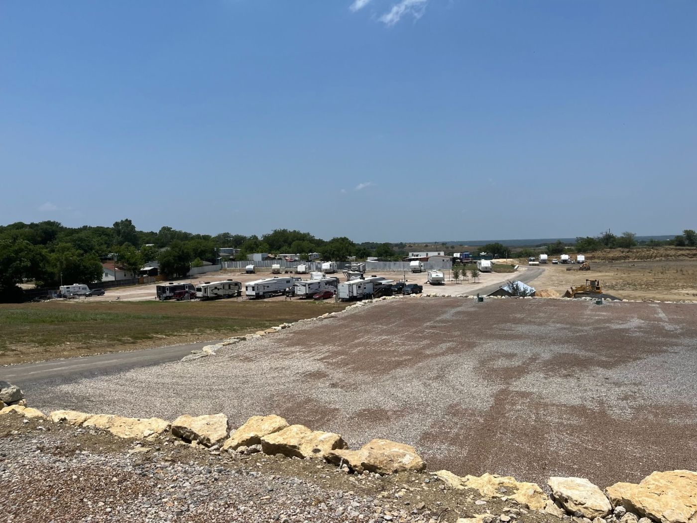 Sweeping hilltop view over Aledo RV Community and the open country beyond